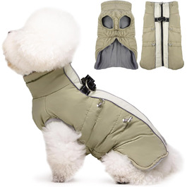 Теплий зимовий халат для собак, без рукавів, з кільцем D, для дрібних порід, кольору абрикос, розмір S