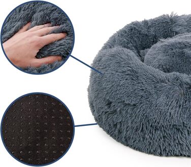 Кругле ліжко для собак Ceddie - м'яке, зручне, темно-сіре, діаметр 100 см