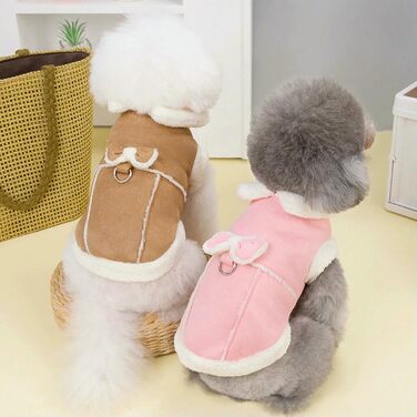 Зимовий одяг для собак: тепла куртка з бантиком для чихуахуа та інших собак малого та середнього розміру