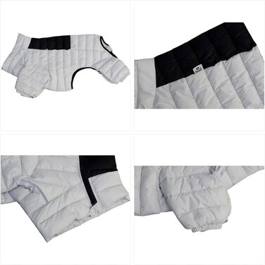 Теплий водонепроникний комбінезон для собак Off White XL, зимова куртка з 4-ма штанинами, вітрозахисна, з відбивачами, для малих, середніх і великих порід