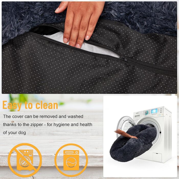 Кругле ліжко для собак і котів з плюшу, 120 см, сіре (4XL)