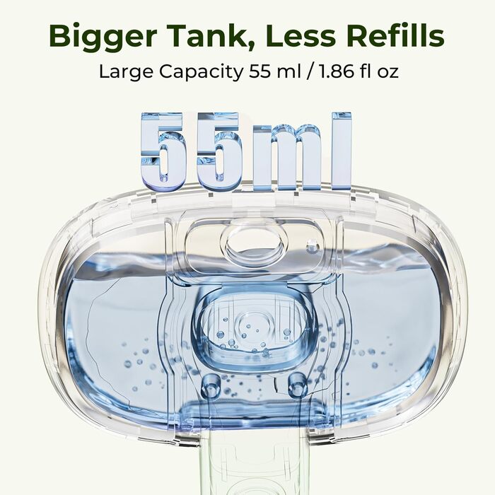 Побутова щітка для котів Pecute з парою та спреєм, багатофункціональна, для довгошерстих котів та собак, великий резервуар для води, масажна щітка, тільки прохолодний туман (зелена)