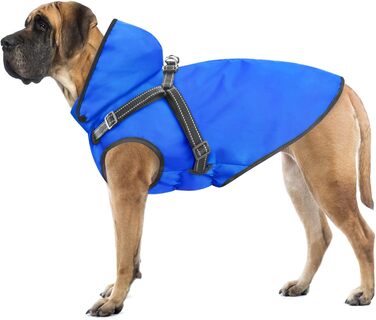 Водонепроникний дощовик для собак Mosucoir з капюшоном, великий та середній розмір, блакитний (L)