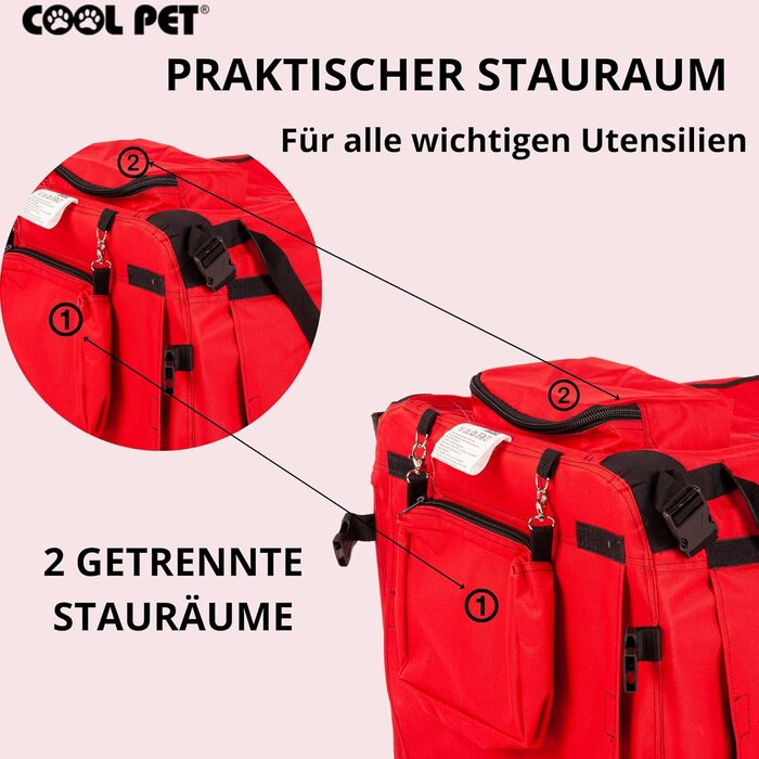 Червона складана переноска для собак 91x64x64 см 2XL, автопереноска, переноска-будка