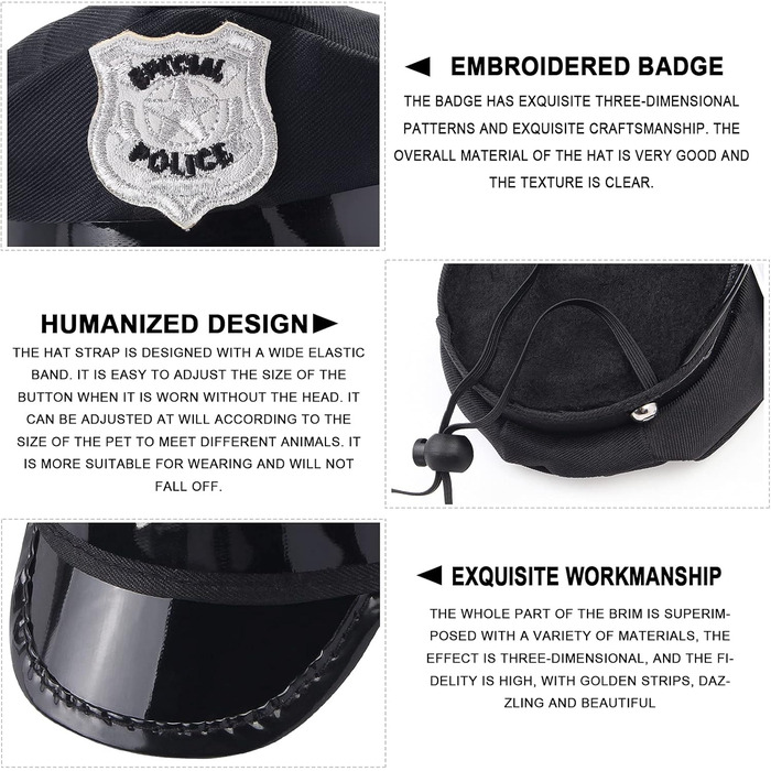 Костюм поліцейського для собак та котів Yewong: повний аксесуарний набір (м'язка шапка, значок, сонцезахисні окуляри) для Хелловіну, Різдва, косплею та рольових ігор