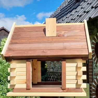 Дерев'яний годівничка для птахів VOGELHAUS, коричнева/натуральна