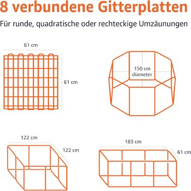 Клітка-вольєр для собак та інших домашніх тварин Amazon Basics, металева, складна, 91 см (76.2 см у висоту)