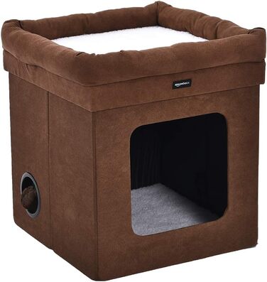 Складаний будиночок для котів Amazon Basics, коричневий, 38x38x43 см