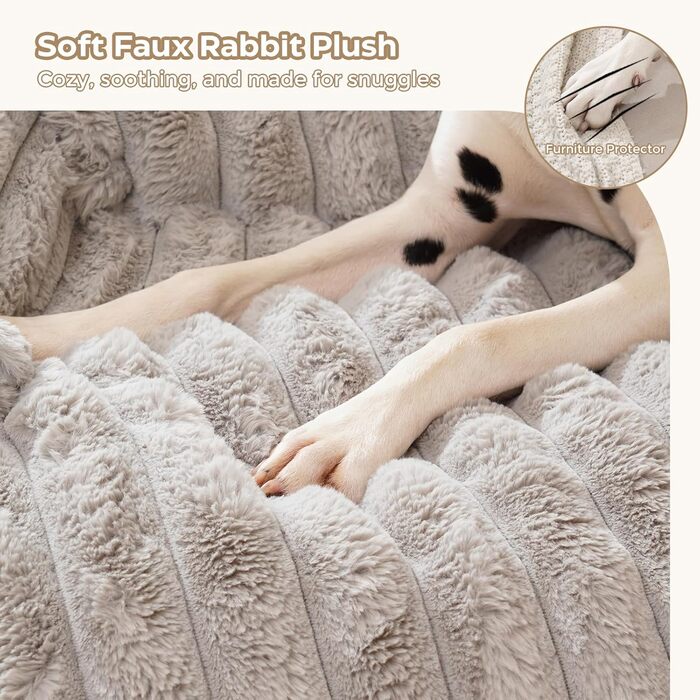 М'яке ліжко для собак Avont з плюшевим покриттям, підходить для собак та котів, знімний та пральний чохол, антиковзаюче дно (Світло-сірий, 105 x 18 x 95 см)