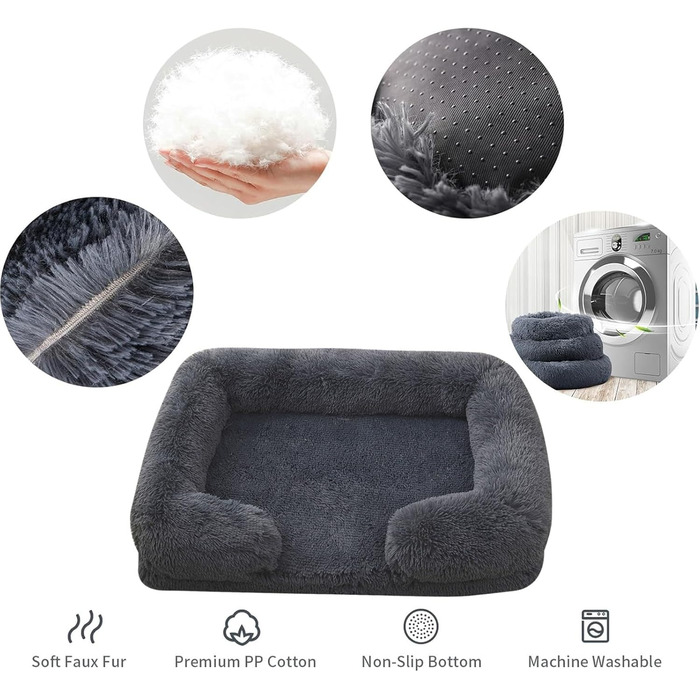 Килимок для собак великих порід, неслизький, для котів середніх порід, класичний, миючий, пухнастий, м'який, для балкона, вітальні, подорожей (Кольоровий, M)