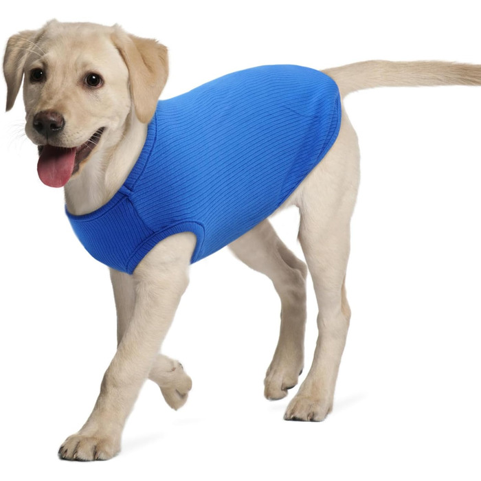 Hjumarayan Пуловер для собак великих порід - сонцезахисний одяг для собак, футболка, еластичний одяг для собак у смужку, для середніх та великих собак, таких як лабрадор (зелений, військовий зелений, сапфіровий блакитний)
