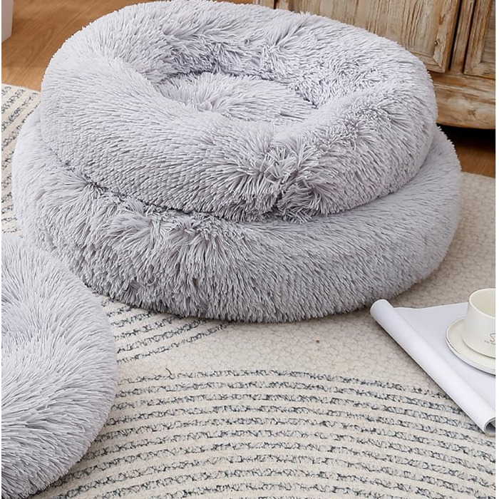Кругле ліжко для собак та котів, м'яке плюшеве, водонепроникне, 37 см, до 3 кг