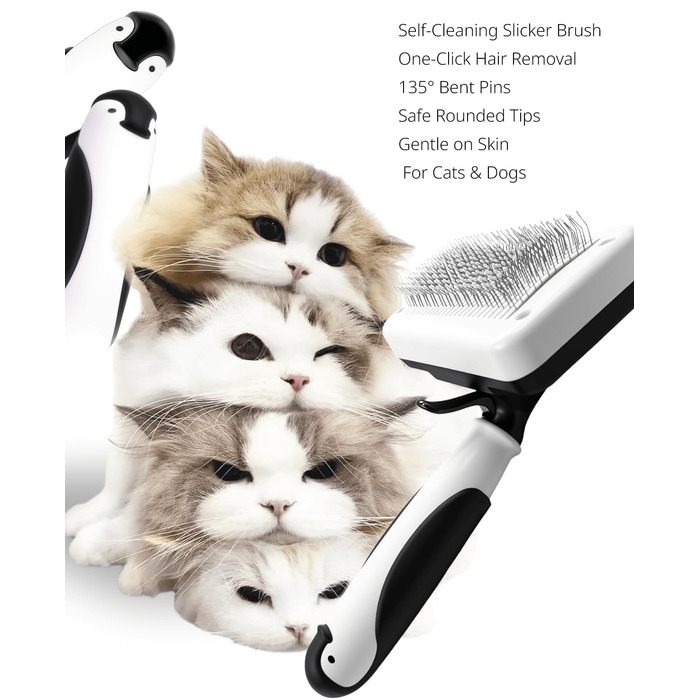 Щітка для собак та котів - самоочисна Slicker, проти випадання шерсті та ковтунів