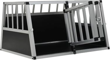 Транспортна переноска для собак Gecheer, складана переноска для великих собак XXL, алюміній та MDF, для безпечного транспортування в авто (89 x 69 x 50 см)