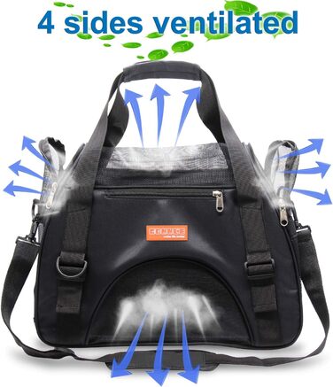 Транспортувальна сумка для тварин: котів, собак, кроликів, хом'яків. Чорна, розмір M (47x27x28 см) та L (44x30x20 см). Підходить для перельотів, вага до 5 кг. З плечовим ременем.