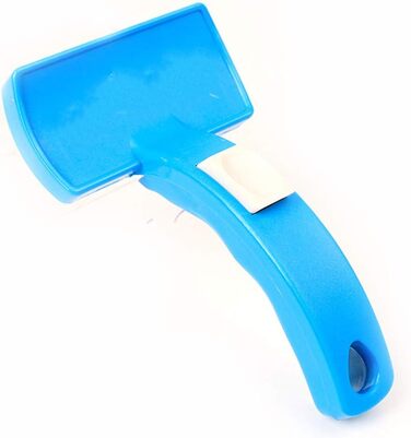 Професійна щітка для грумінгу собак та котів: викрутна головка, гребінець з крапками, синього кольору