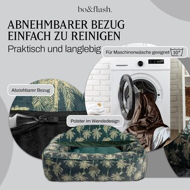 bo&flash Hundebett 'Romy' - М - Софа для собак, велика та маленька, з антиковзким покриттям, легко миється