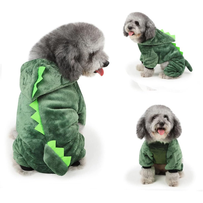 Костюм для собак - динозавр (зелений, xl) FRCOLOR - 3 шт. для свят, фотосесій та повсякденного носіння
