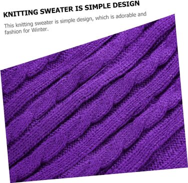 POPETPOP Пуловер для собак з акрилових волокон, теплий, для зими, фіолетовий (XXL), миючий, багаторазовий