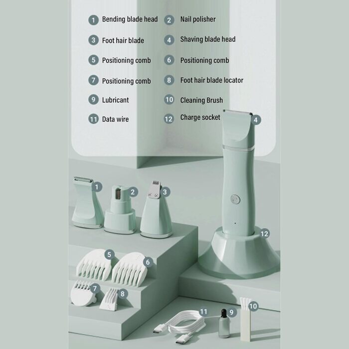 Набір для догляду за тваринами 4-в-1 Fafeicy: електрична машинка для стрижки, триммер та точилка для нігтів для дому