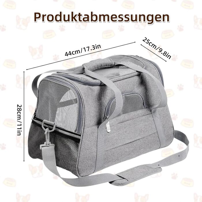 Складана переноска для собак та котів, транспортна сумка для подорожей, авто, літака. Легка, дихаюча переноска для маленьких та середніх котів, кроликів, цуценят