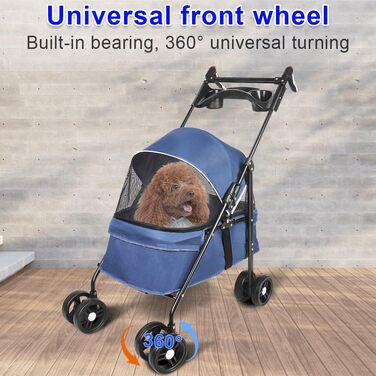 Візок для тварин Homewell: легкий, зручний, до 20 кг (блакитний)