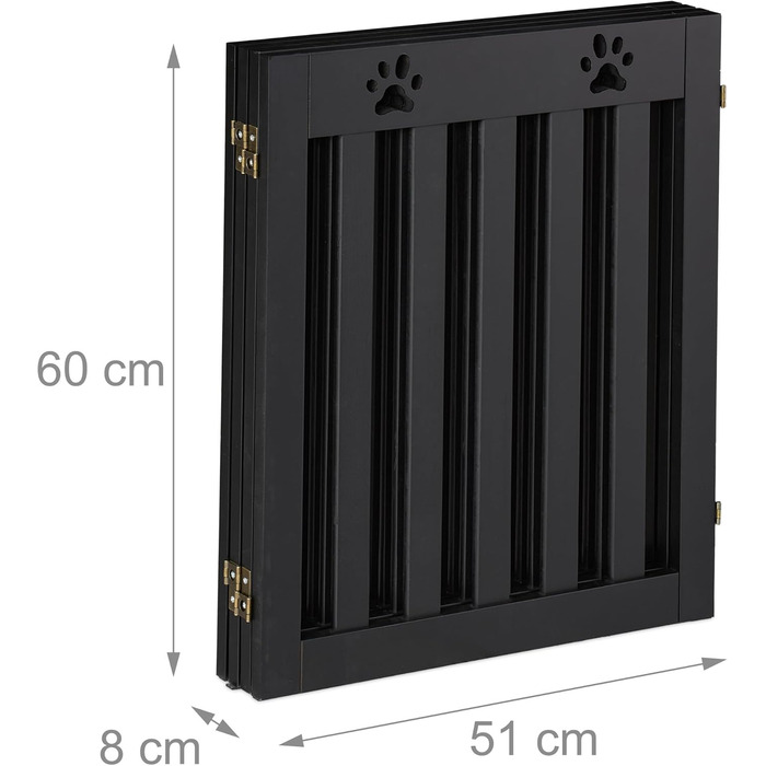 Захисне ворота для собак Relaxdays, 60 x 204 см, чорний, розкладне, MDF