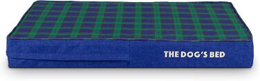 Ортопедичне ліжко для собак, велике, з штучного хутра, 101 x 64 x 10 см, вологостійке, з піною з пам'яті (Mittel (4' глибина), Чорний в клітинку Тартan)