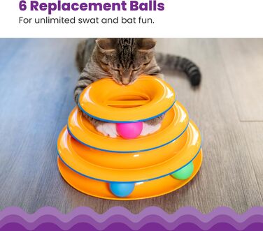 Petstages змінні кульки для котячого треку, 6 шт, різнокольорові