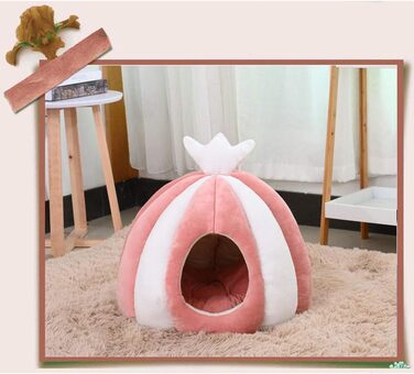 Котів будиночок-лежанка з велюру, рожевий, 50х50 см - теплий та зручний дім для кота або маленької собаки