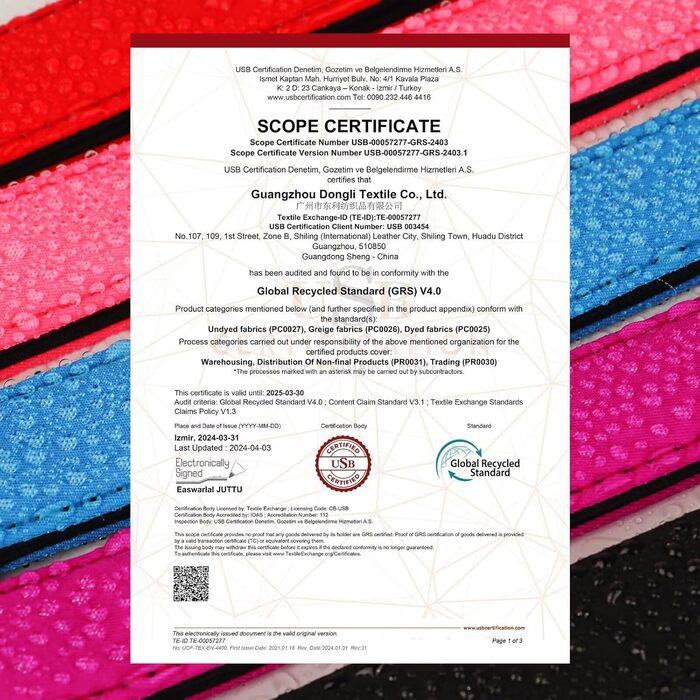 Нашийник для собак Didog з нейлону, м'який, з металевою застібкою-швидкої фіксації, чорний, розмір M (33-51 см)