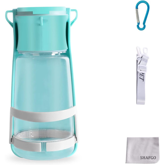 Портативна пляшка для води для собак SHAFGO 540 мл з підставкою, для подорожей, без розливання, для прогулянок