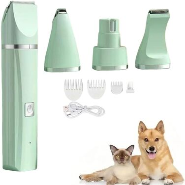 Набір для грумінгу домашніх тварин Tickle Paw 4 в 1: тример для шерсті, машинка для стрижки, шліфувальник для нігтів (для котів та собак)