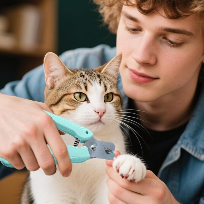 Електричний триммер для обрізки кігтів домашніх тварин 2-в-1 з LED-підсвічуванням, захисним насадком та ергономічним дизайном для собак та котів (світло-зелений)