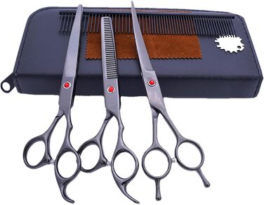 Набір професійних ножиць для собак: 7 шт. з нержавіючої сталі | Ножиці для грумінгу тварин | Набір для догляду за собаками