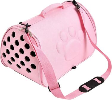 Транспортна сумка для кота - переноска для тварин з плечовим ременем для подорожей, цуценят, намету, авіаперельотів, до ветеринара, рожева