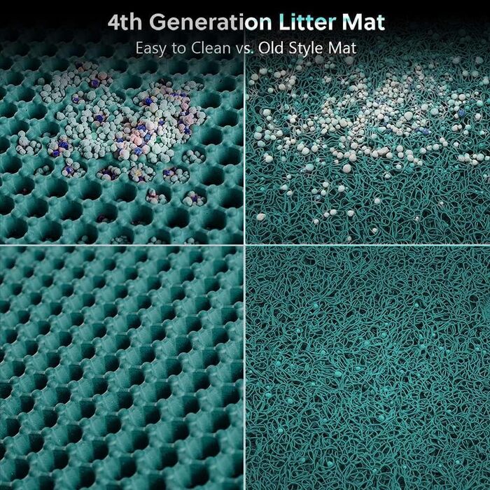 Килимок для котячого туалету WePet, лоток для котячого туалету - середній розмір, стільникова структура, двошаровий килимок, без фталатів, захист від сечі, водонепроникний, легко чиститься, контролює розсипання наповнювача, 61 x 38.1 см, Бежевий