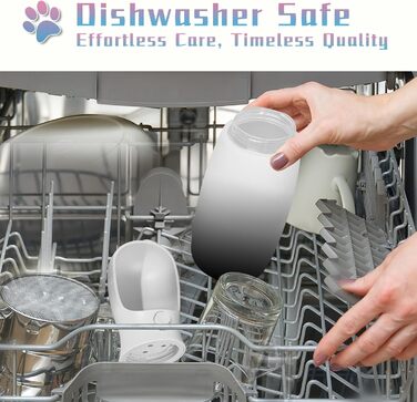 MITOCAPY Поїлка для собак 2-в-1 з контейнером для корму, 540 мл, чорно-біла, для подорожей та кемпінгу