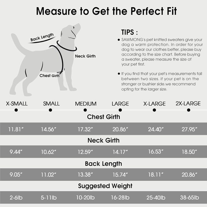 Пуловер для собак SAWMONG великих порід, з високим коміром, теплий зимовий светр для собак, сірий, розмір XX-Large