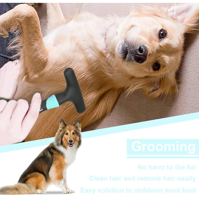 Гребінець для видалення підшерстка у собак, щітка для собак, гребінець для видалення ковтунів, для собак, котів, догляд за тваринами, синій