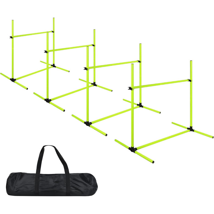 Набір для аджиліті для собак Froadp Agility Set: 4 бар'єри, стійки для слалому, регульована висота, тренувальний комплект 104x70x101 см, зелений