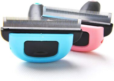 Інструмент для грумінгу тварин: щітка для видалення шерсті котів, собак, кроликів (блакитна, M)