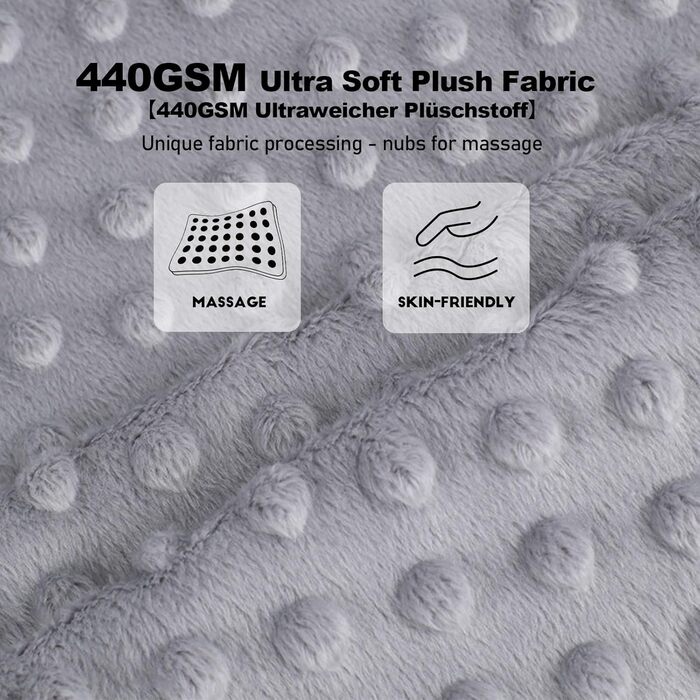 Ліжко для собак і котів Snocyo 55×45×16 см, м'яке сіре знімний чохол, бортики, пране, з нопами