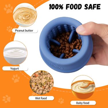 Іграшка-дозатор для собак Eckeri, інтерактивна головоломка для собак, збагачення для собак, іграшка-дозатор для заморожування, безпечний силікон (M, Темно-синій)