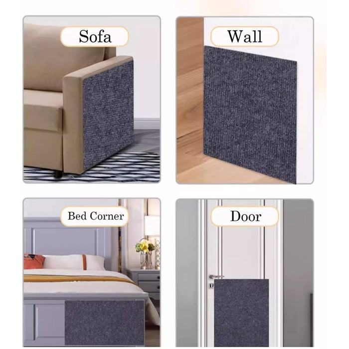 Килимок для котів з когтеточкою, самоклеючий, для захисту меблів, коричневий