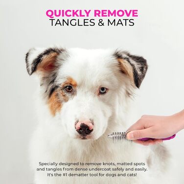 Гребінець для вичісування шерсті собак та котів (пуделів) від котушок та клубків, з нержавіючої сталі, рожевий