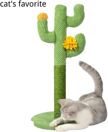 Котячий когтетоп-кактус: стабільний, з натурального сизалю, 30x60 см, зелений