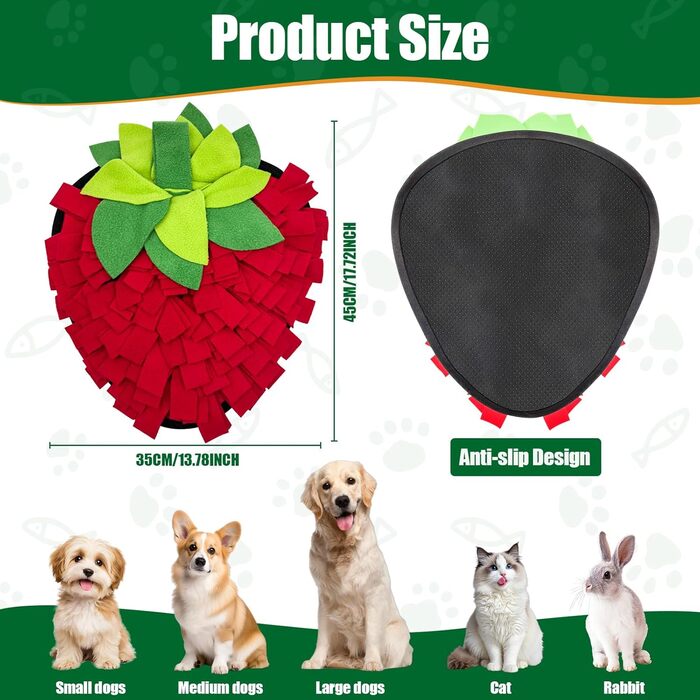 Килимок для собак середнього розміру, 45 x 35 см - інтерактивна іграшка-головоломка для собак, стимуляція розумової діяльності