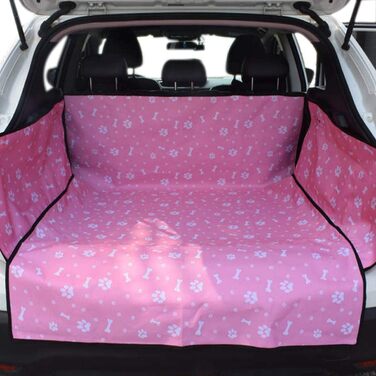 Захист для багажника автомобіля PETCUTE для собак з боковим захистом, універсальна автодека для багажника з захистом краю, водовідштовхувальна, стійка до подряпин, для універсалів, мінівенів та SUV, рожева