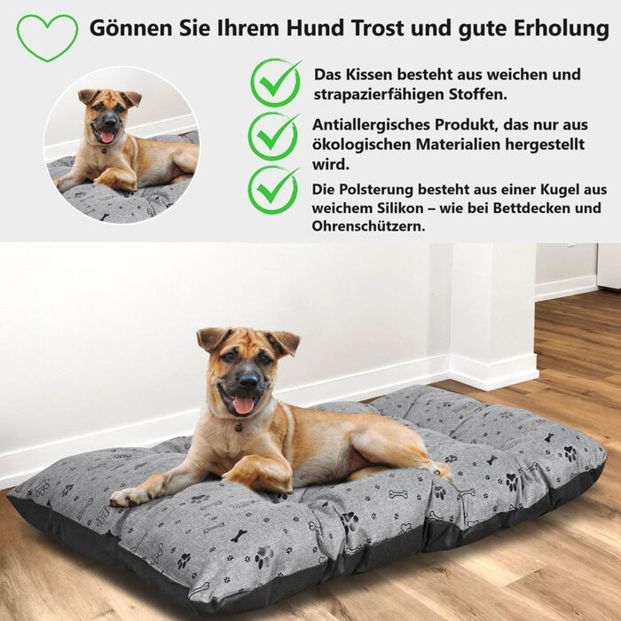 Крісло-ліжко для собак King Dog XL (120x80 см, сірий) - Водонепроникне, миється, з оксфордської тканини